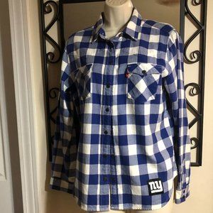 Circa 2015: Levi's®/NFL Collab New York Giants Plaid Flannel Shirt- Size L (#28)